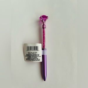 New Purple Pen with Purple Diamond Shape on Top Glitter in 1/2 of Pen
